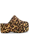 Simon Miller Bubble Cheetah-print Mules In Brown