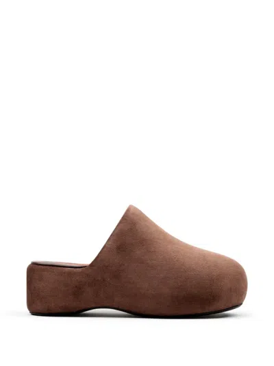 Simon Miller Bubble Suede Mules In Brown