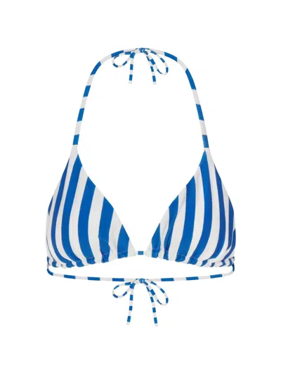 Simon Miller Bwai Striped Bikini Top In Blue