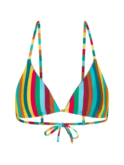 Simon Miller Bwai Bikini Top In Vibrant Multi Stripe