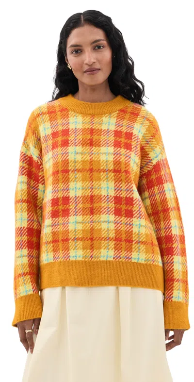 Simon Miller Calder Knit Sweater Solar Plaid