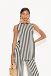 Simon Miller Canoga Knit Top In Black/rice Flour Stripe In Multi