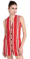 Simon Miller Carob Linen Mini Dress Moroccan Spice Stripe In Moroccan Spice Stripe