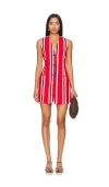 Simon Miller Carob Linen Mini Dress Moroccan Spice Stripe In Moroccan Spice Stripe