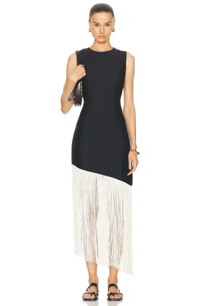 Simon Miller Women's Casablanca Asymmetric Fringe Dress In Black Seashell