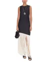 Simon Miller Casablanca Fringe Dress In Black Seashell In Black/seashell