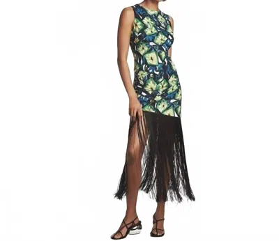 Simon Miller Casablanca Fringe Dress In Abstract Floral In Multi