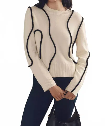 Simon Miller Cher Squiggle Sweater In Black/white In Multi