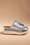 Simon Miller Cloudy Metallic Platform Slide Sandals In Silver