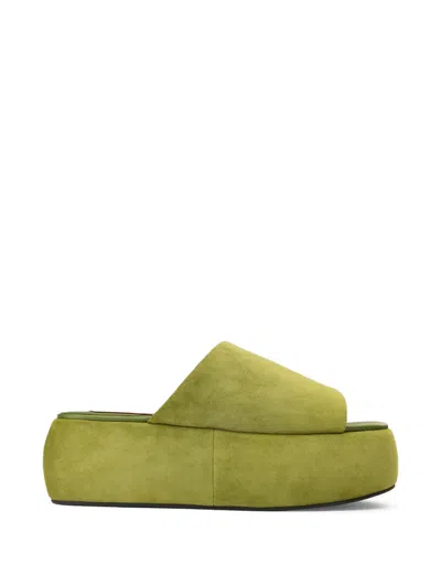 Simon Miller Suede Cloudy Platforms Moss Green
