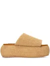 Simon Miller Cloudy Raffia Platform Slide Sandals In Nude