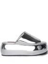 Simon Miller Cloudy Metallic Platform Slide Sandals In Silber