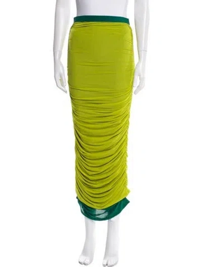 Pre-owned Simon Miller Colorblock Pattern Midi Length Skirt In Green