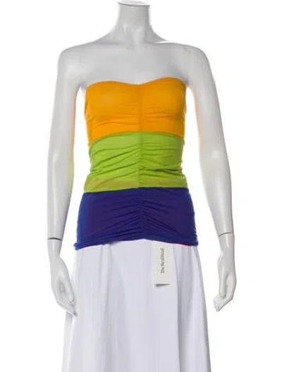 Pre-owned Simon Miller Colorblock Pattern Strapless Top In Multi