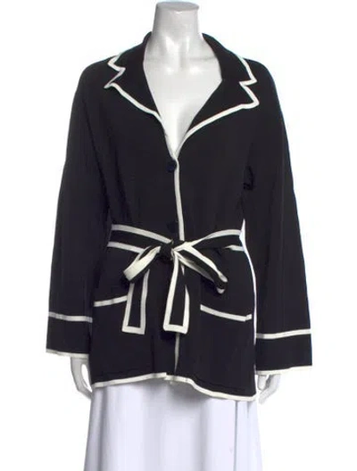 Pre-owned Simon Miller Colorblock Pattern V-neck Sweater In Black