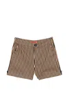 Simon Miller Como Striped-pattern Shorts In Brown