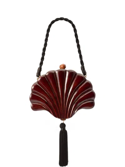 Simon Miller Small Carved Wood Concha Clutch In Purple