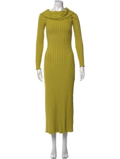 Pre-owned Simon Miller Cowl Neck Long Dress In Green