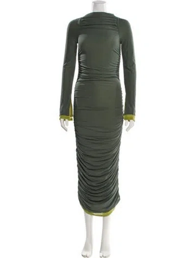 Pre-owned Simon Miller Cowl Neck Midi Length Dress In Green