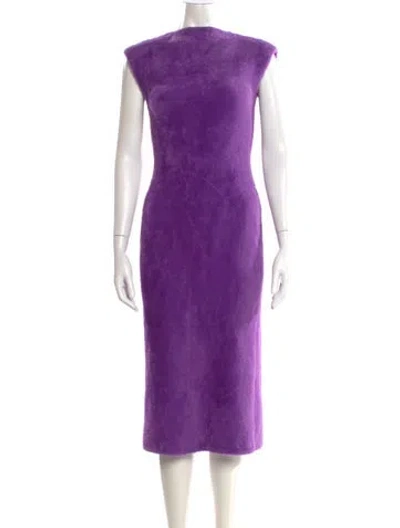 Pre-owned Simon Miller Cowl Neck Midi Length Dress In Purple