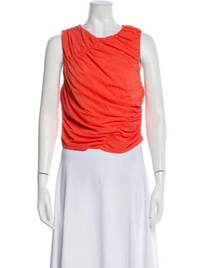 Pre-owned Simon Miller Cowl Neck Sleeveless Crop Top W/ Tags In Orange