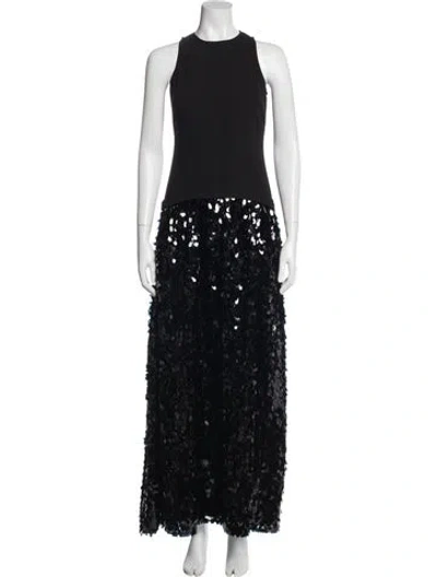 Pre-owned Simon Miller Crew Neck Long Dress In Black