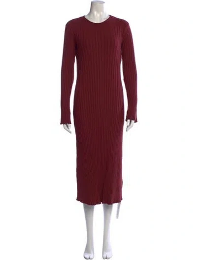 Pre-owned Simon Miller Crew Neck Long Dress In Burgundy