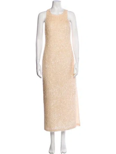 Pre-owned Simon Miller Crew Neck Long Dress In Neutral