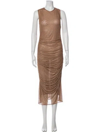 Pre-owned Simon Miller Crew Neck Long Dress In Neutral