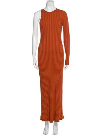 Pre-owned Simon Miller Crew Neck Long Dress In Orange