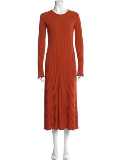 Pre-owned Simon Miller Crew Neck Long Dress In Orange