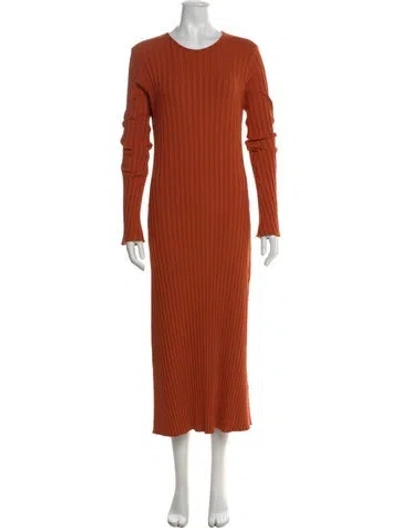 Pre-owned Simon Miller Crew Neck Long Dress In Orange