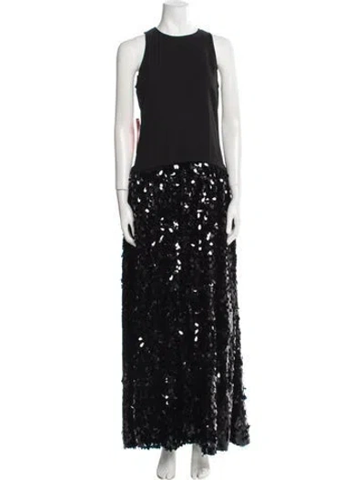 Pre-owned Simon Miller Crew Neck Long Dress W/ Tags In Black