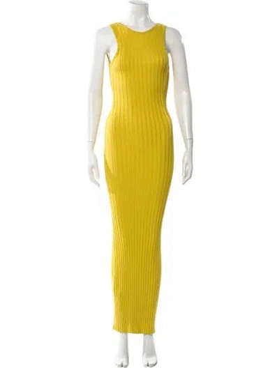 Pre-owned Simon Miller Crew Neck Long Dress In Yellow