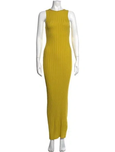 Pre-owned Simon Miller Crew Neck Long Dress In Yellow