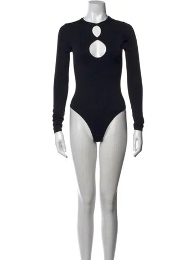 Pre-owned Simon Miller Crew Neck Long Sleeve Bodysuit In Black