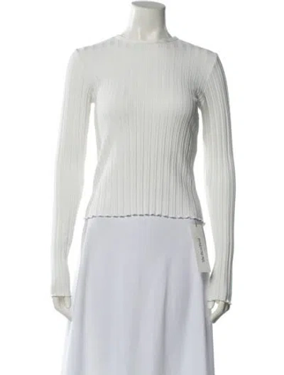 Pre-owned Simon Miller Crew Neck Long Sleeve Crop Top In Neutral