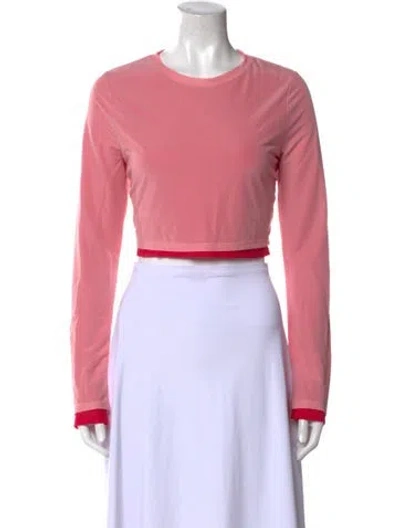 Pre-owned Simon Miller Crew Neck Long Sleeve Crop Top In Pink