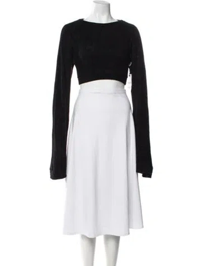 Pre-owned Simon Miller Crew Neck Long Sleeve Crop Top W/ Tags In Black