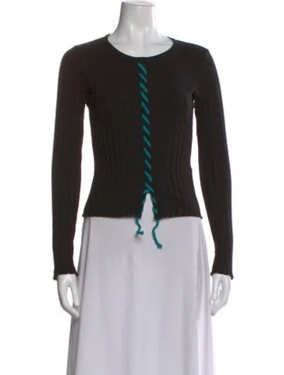Pre-owned Simon Miller Crew Neck Long Sleeve Top In Black