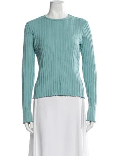 Pre-owned Simon Miller Crew Neck Long Sleeve Top In Blue
