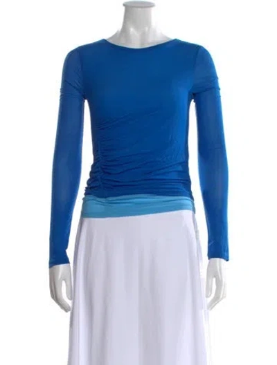Pre-owned Simon Miller Crew Neck Long Sleeve Top In Blue