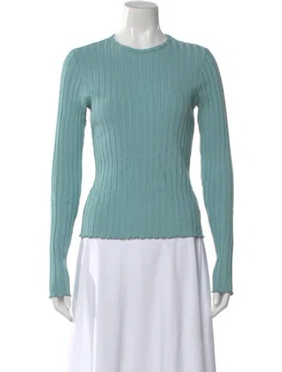 Pre-owned Simon Miller Crew Neck Long Sleeve Top In Blue