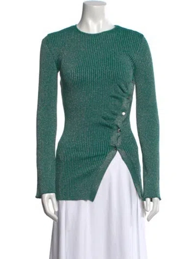 Pre-owned Simon Miller Crew Neck Long Sleeve Top In Green