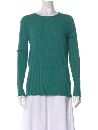 Pre-owned Simon Miller Crew Neck Long Sleeve Top In Green