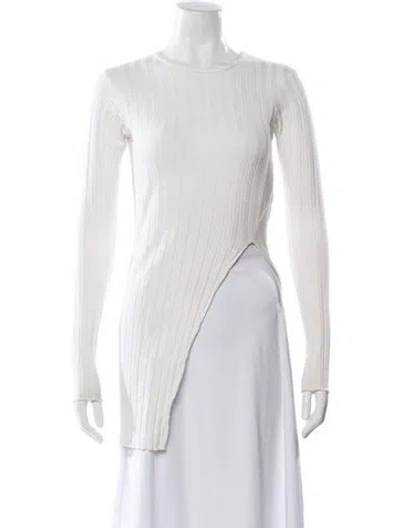 Pre-owned Simon Miller Crew Neck Long Sleeve Top In White