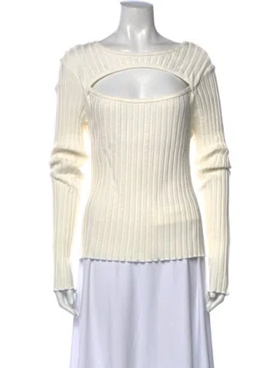 Pre-owned Simon Miller Crew Neck Long Sleeve Top In White