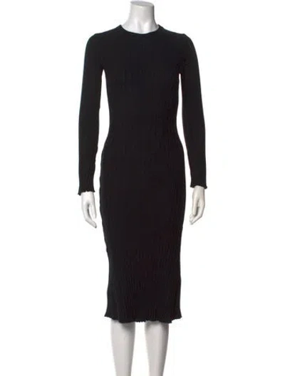 Pre-owned Simon Miller Crew Neck Midi Length Dress In Black