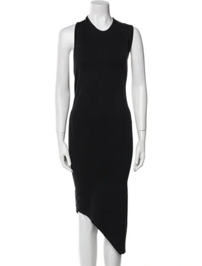 Pre-owned Simon Miller Crew Neck Midi Length Dress In Black