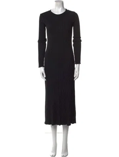 Pre-owned Simon Miller Crew Neck Midi Length Dress In Black